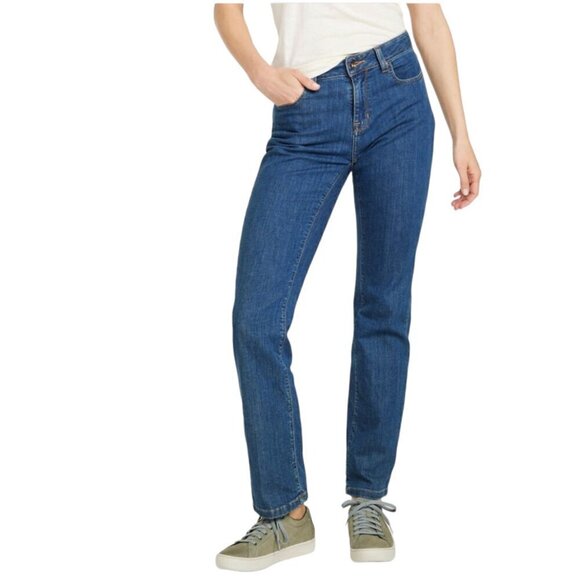 L.L Bean Women’s Classic Fit High Rise Blue Denim Jeans, 16P - Picture 1 of 13